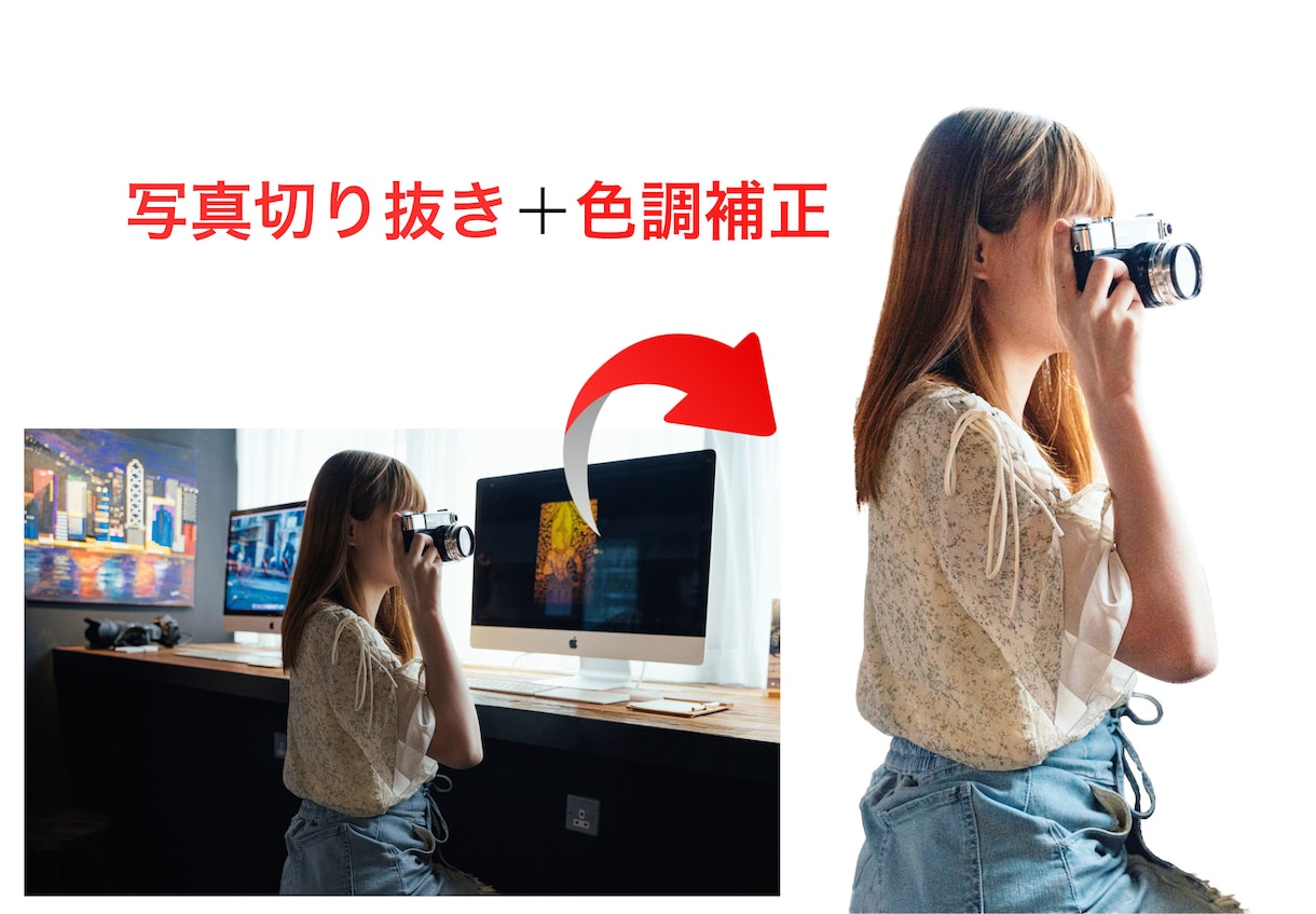 photoshopで写真の切り抜きいたします 写真を可愛く切り抜き・色調補正いたします！ イメージ2