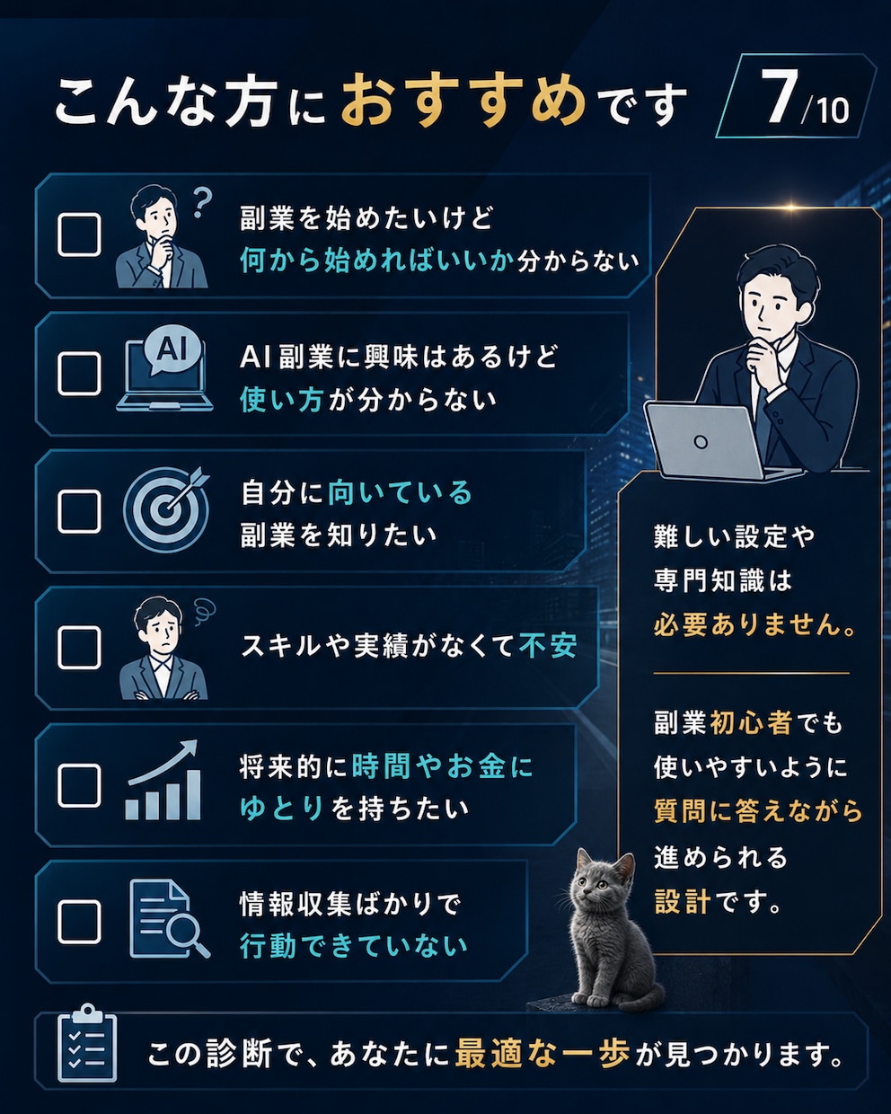 副業迷子をAI診断で卒業させます 性格別診断×ロードマップで最初の一歩へ イメージ2