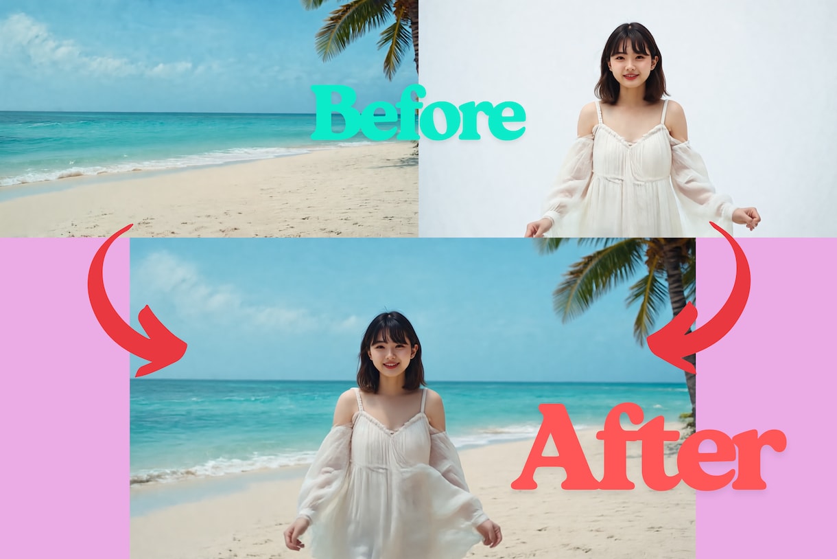 人物やキャラクターを架空の背景に合成致します AI活用！ 非現実を味わえる画像生成！ イメージ4