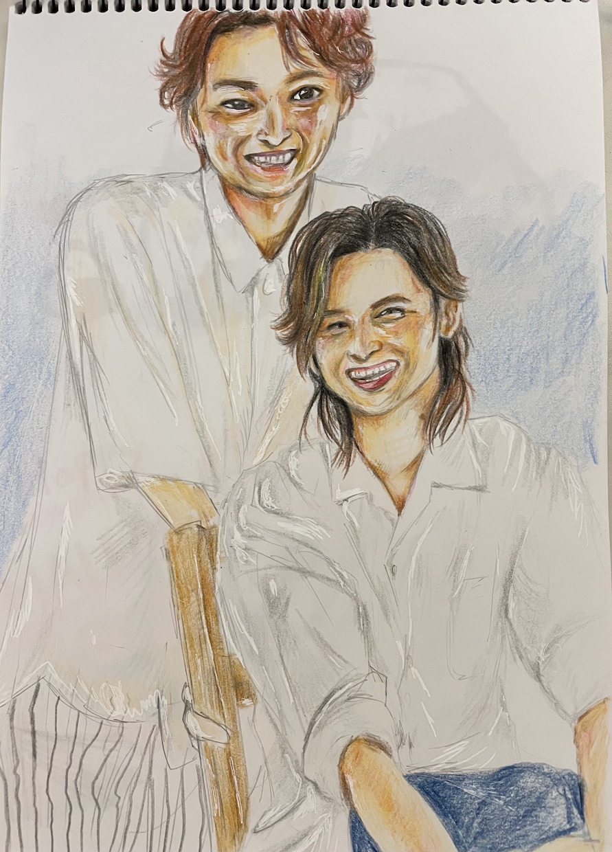 色鉛筆でお子さん、家族、大切な方の似顔絵を描きます 世界でたった一つ。思い出に残る一枚を私にお任せください イメージ9