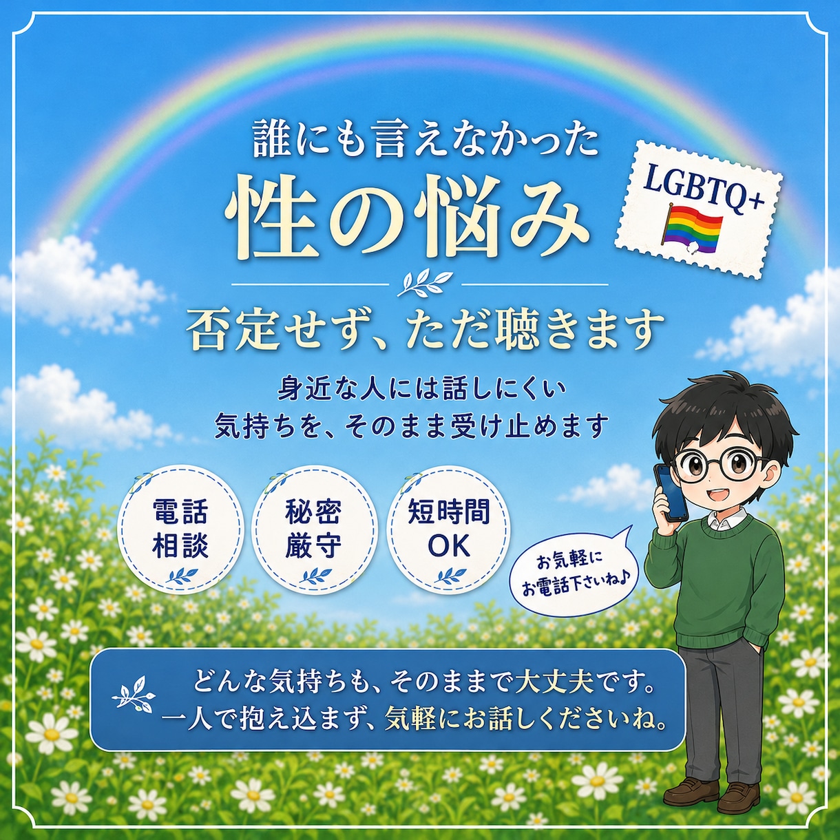 誰にも言えなかった性の悩み、聴きます 身近な人には話しにくいこと、聴かせてください イメージ1