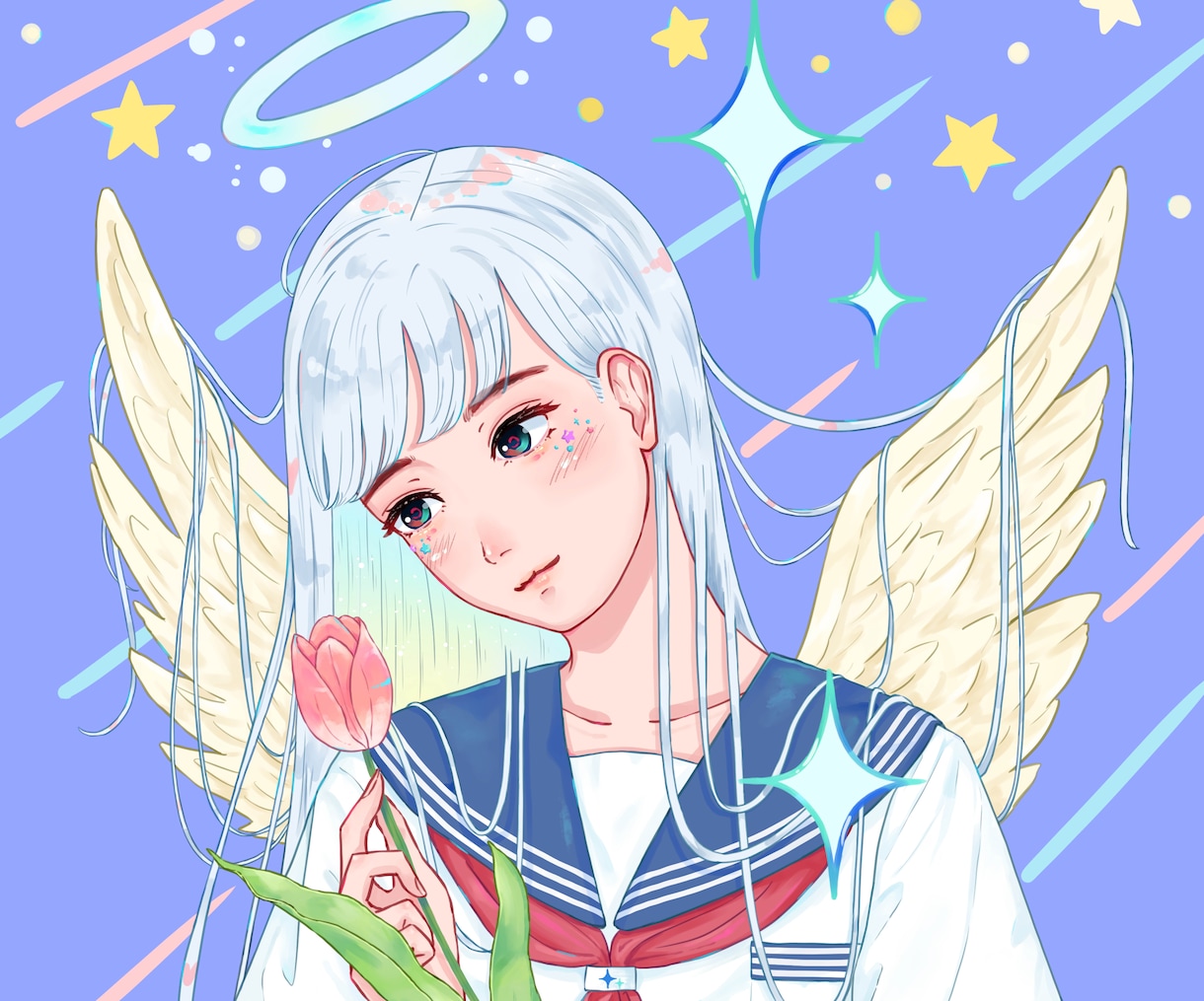 リアルなテイストの女の子イラスト描きます パッと目を引くイラストが欲しい方へ イメージ1