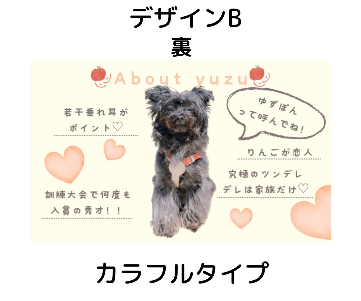 セミオーダー◎【ワンちゃん名刺】作成いたします 100枚セット◎うちの子をアピールするイチオシアイテム！ イメージ5