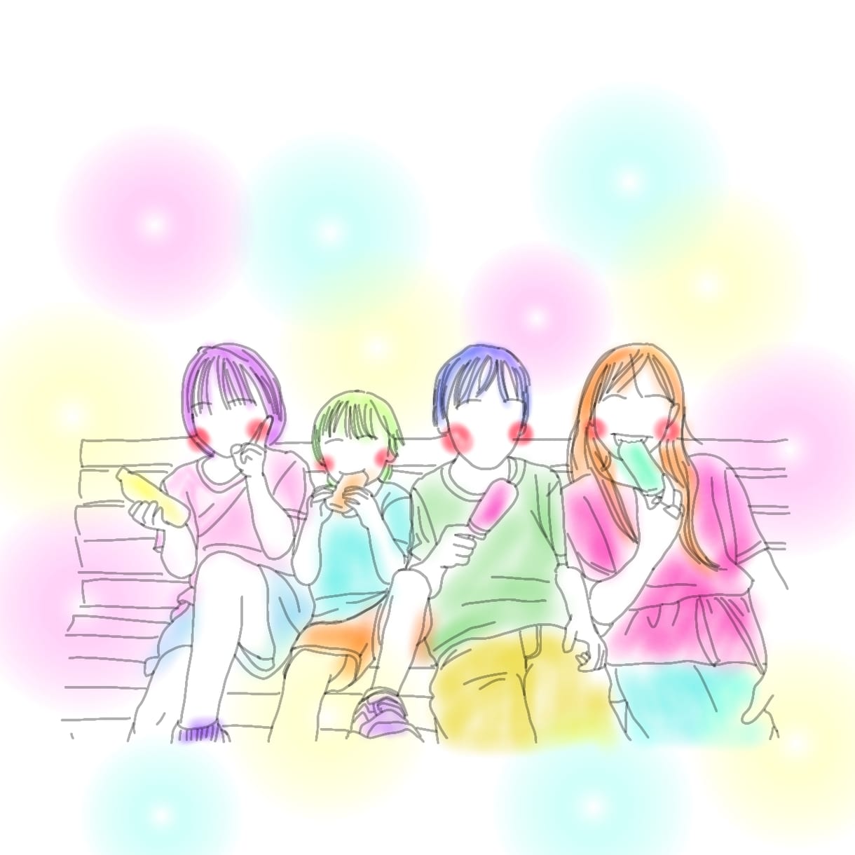 写真をトレースして線画イラストを作成します カラフルでゆるふわなイラストにいたします。 イメージ5