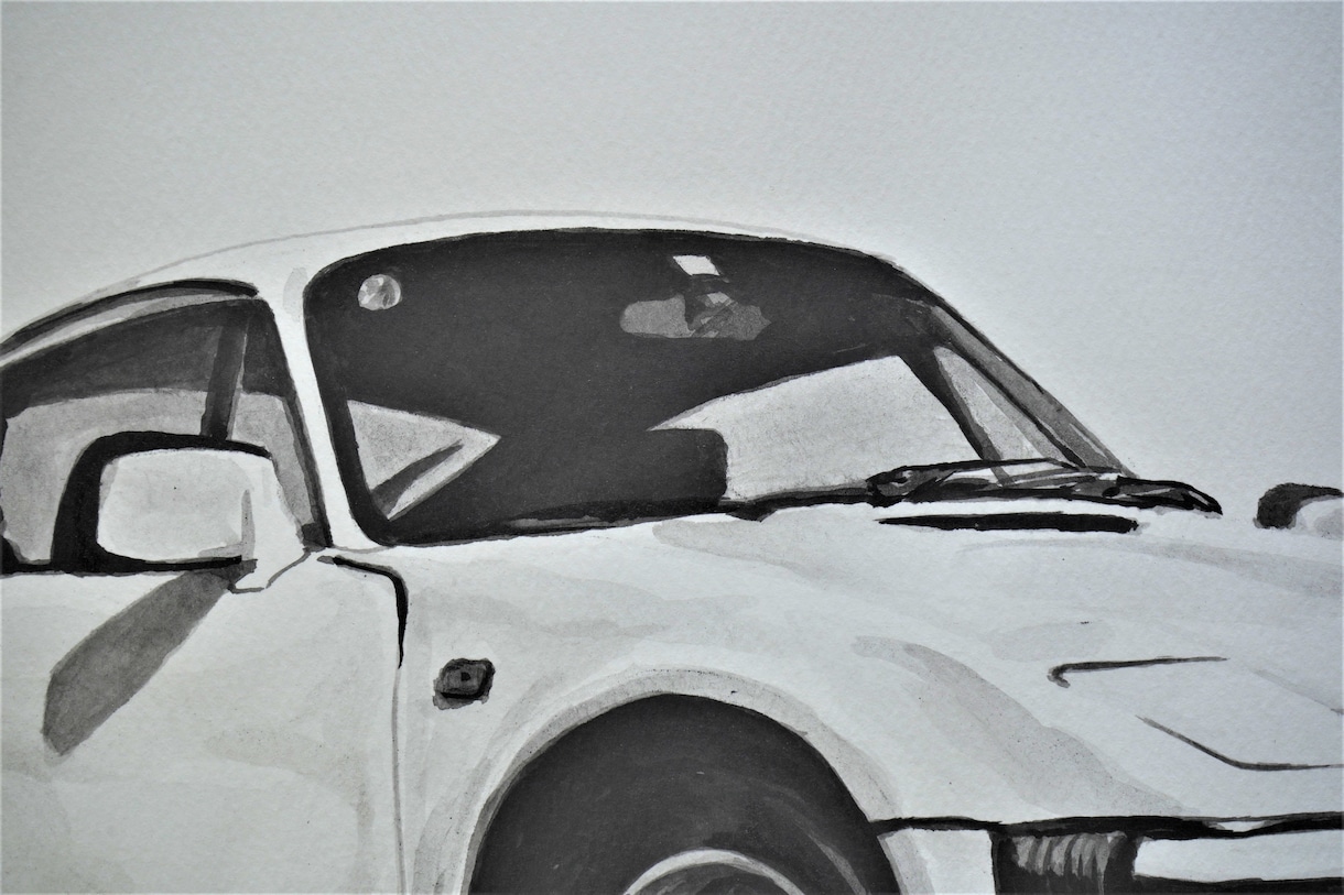 あなたの愛車、憧れの名車、描きます 車を水墨画として残せます。墨は千年劣化しない良いものです。 イメージ6