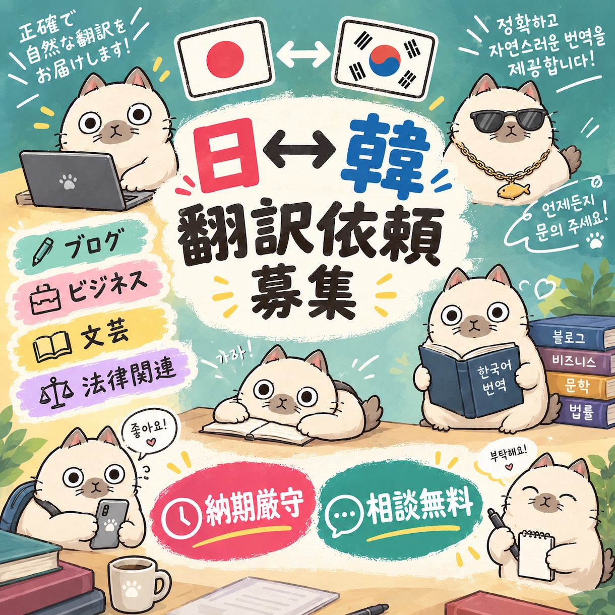 日本↔韓国語の翻訳をします AIなどの機械的な文章ではなく、自然な翻訳をお届けします イメージ1