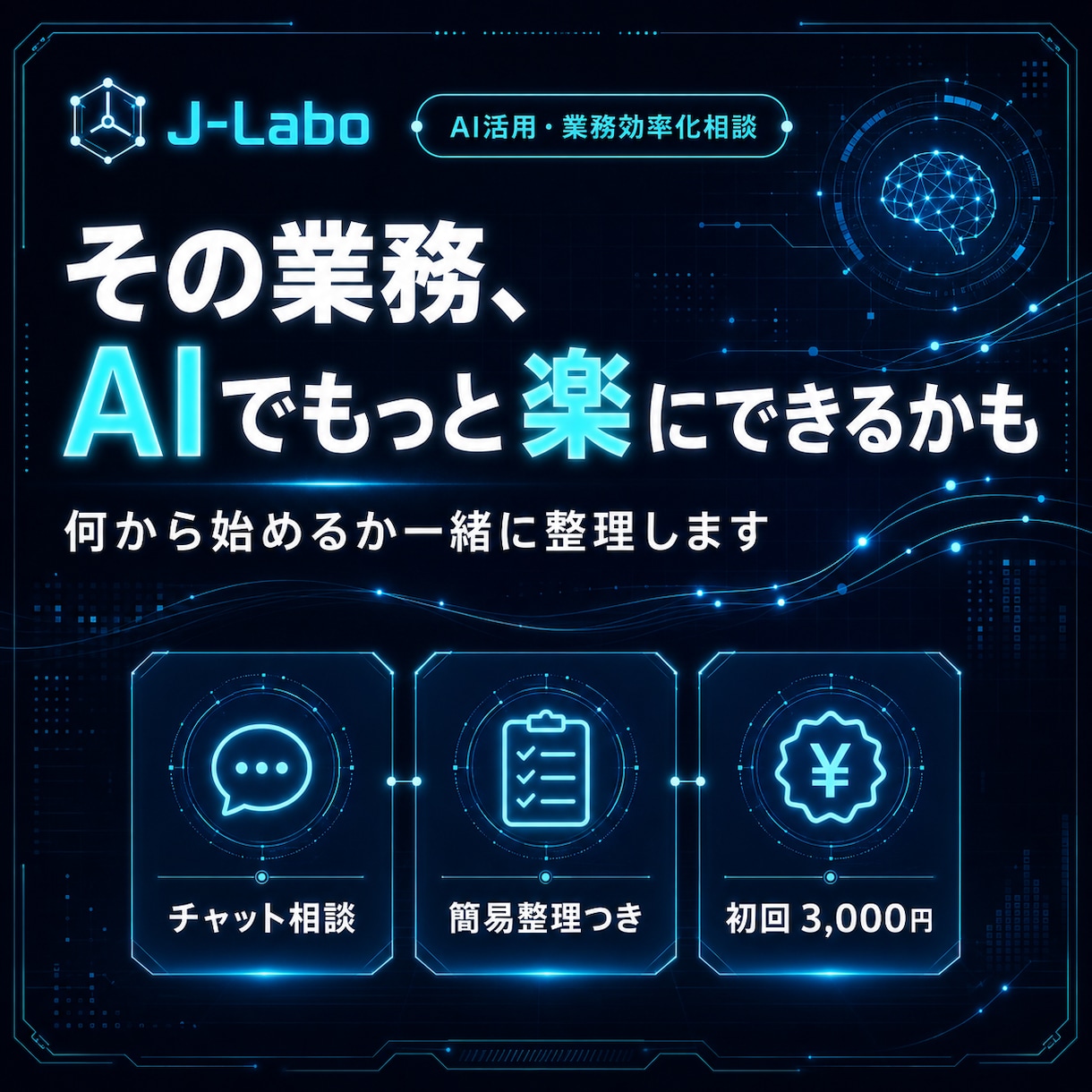 AI活用・業務効率化のお悩みをチャットで整理します 何から始めればいい？を、業務から一緒に整理します イメージ1