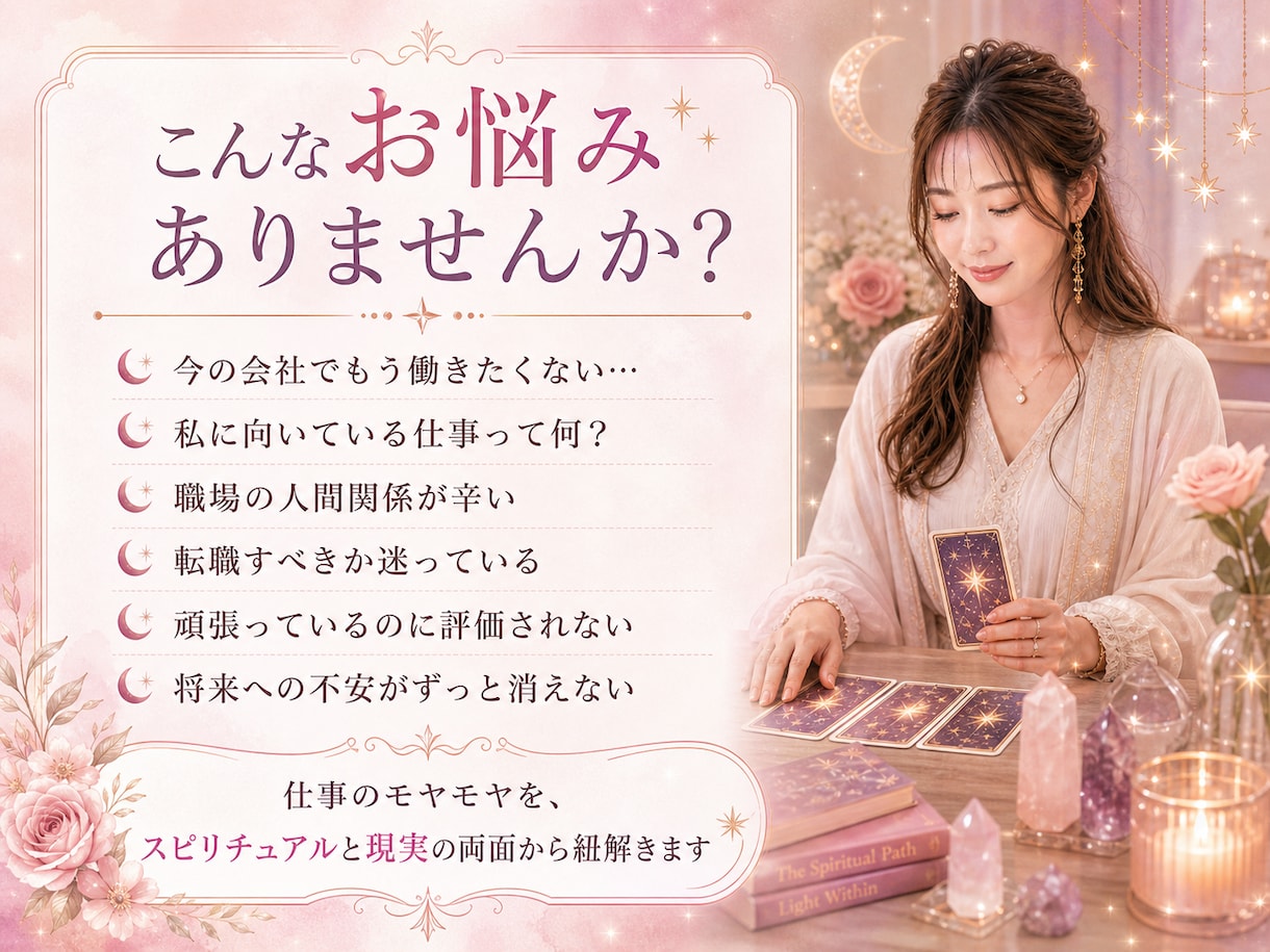 霊感タロットで仕事や働き方の悩みを根本解決します 鑑定歴13年!タロット×人材業界・マネジメントの知見で解決! イメージ2