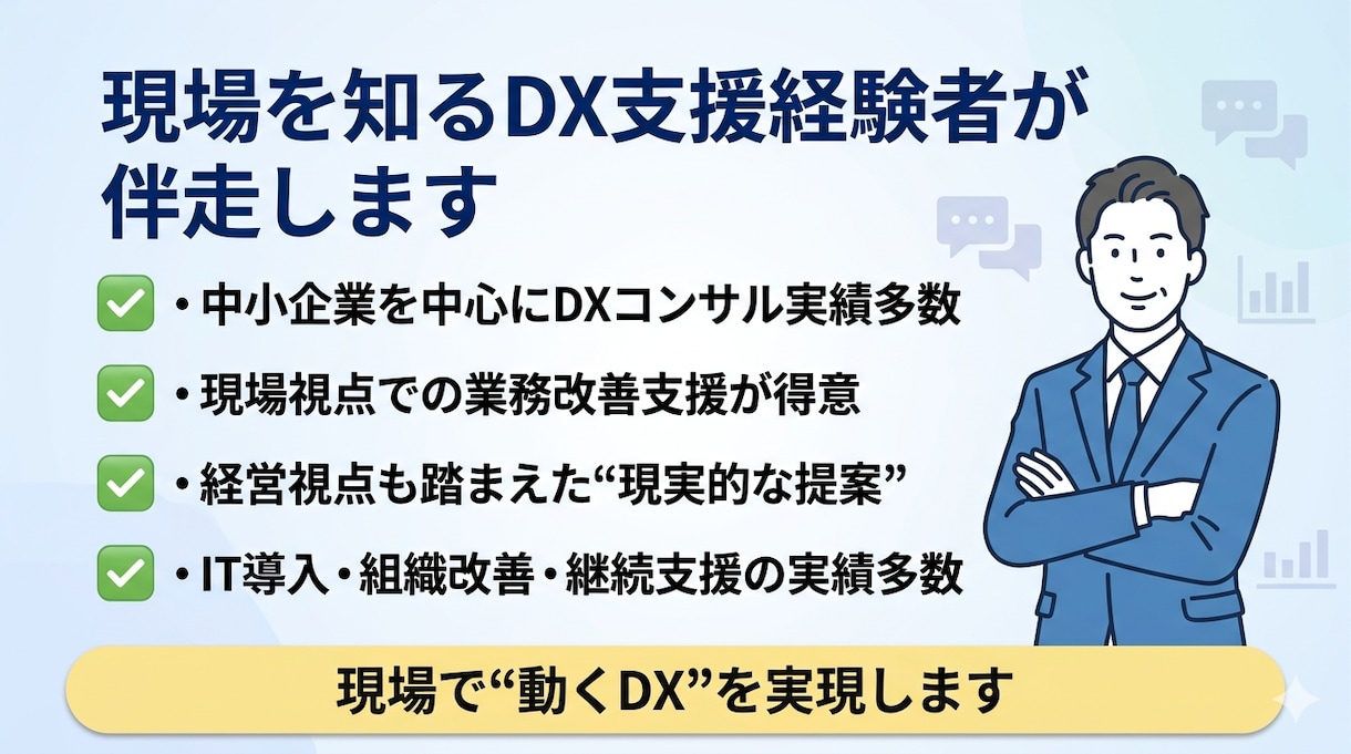 DX担当者の悩み60分で整理します 「何をすればいいか分からない」を60分で解消します。 イメージ4