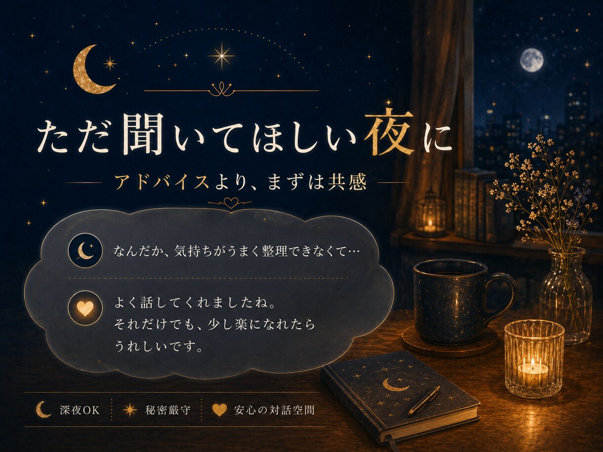 元バー店主が眠れぬ夜を否定せず受け止めます まとまらない気持ちも大丈夫。泣き言も愚痴も置いていってね。 イメージ8
