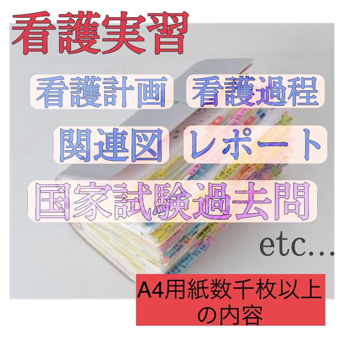 看護実習の課題、この資料あればすぐ終わります 看護実習 看護過程 看護計画 関連図 アセスメント 事前課題 イメージ1