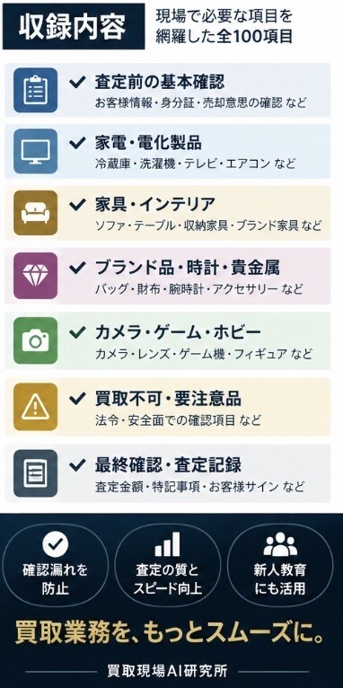 出張買取の査定チェックリストを提供します 現場経験をもとに作った実務テンプレート イメージ3