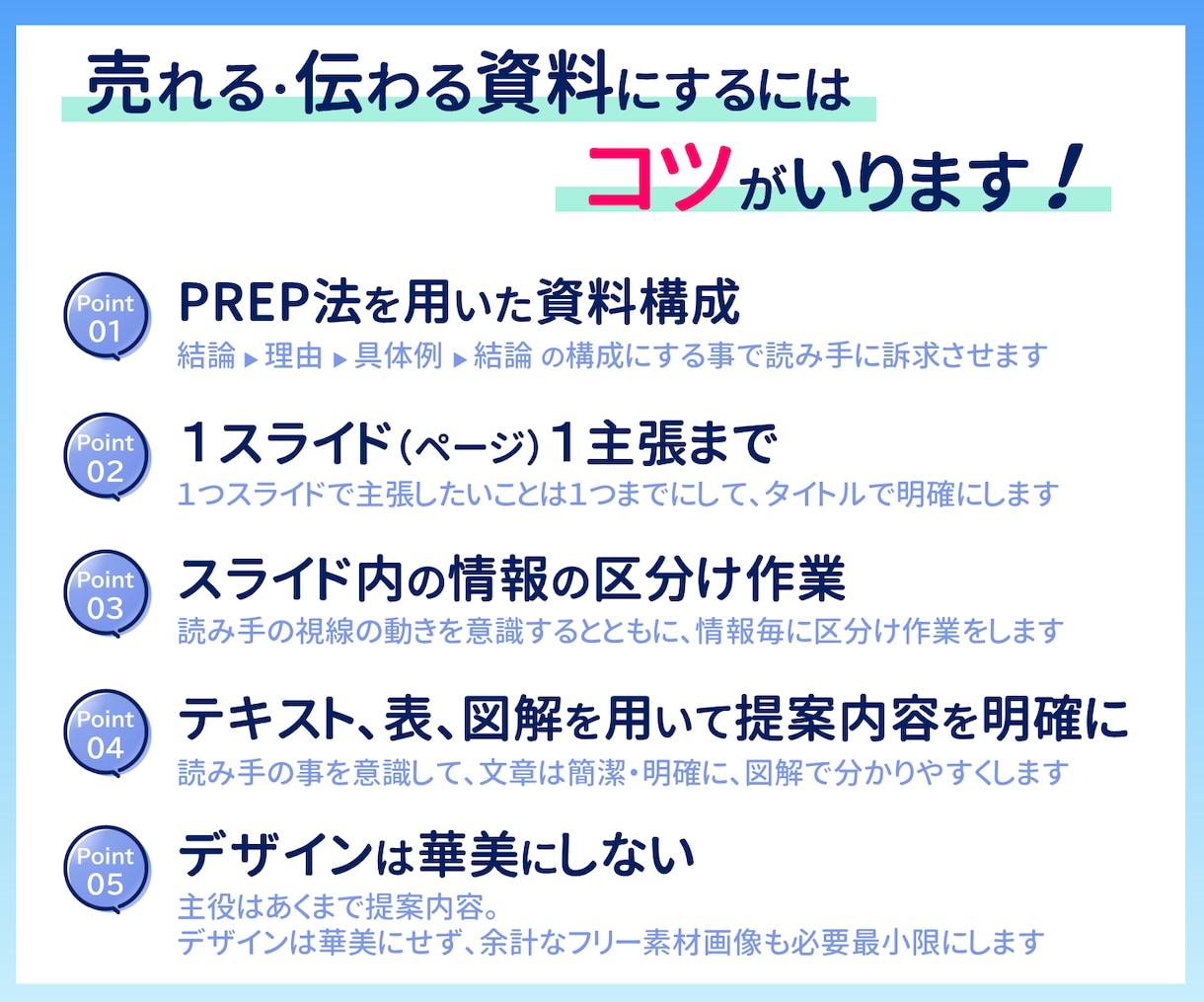 伝わる魅力的なパワポ資料にブラッシュアップします パワポ歴12年！モノ・サービスが売れるプレゼン／営業資料 イメージ3