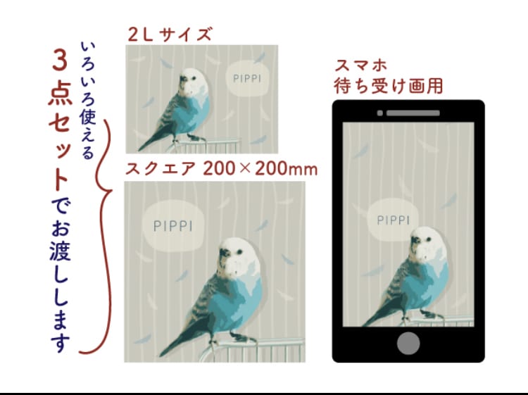 ペットの写真を加工し北欧風アート作品にします おしゃれなインテリアぴったり！スマホサイズつき3点データ作成 イメージ5