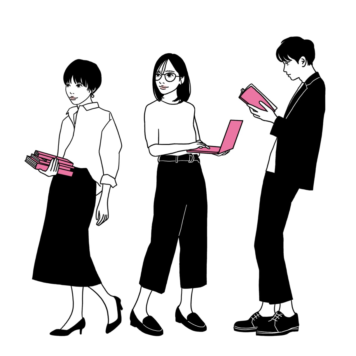 シンプルな線画★お洒落な人物などのイラスト描きます SNSアイコン、Web広告、グッズなどのオリジナルイラスト イメージ9