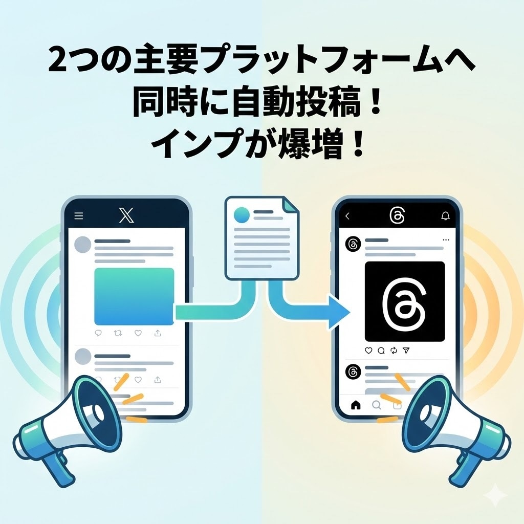 放置で完結。XとThreads全自動投稿します トレンド取得から投稿まで全自動。寝ている間にインプ爆増させる イメージ6