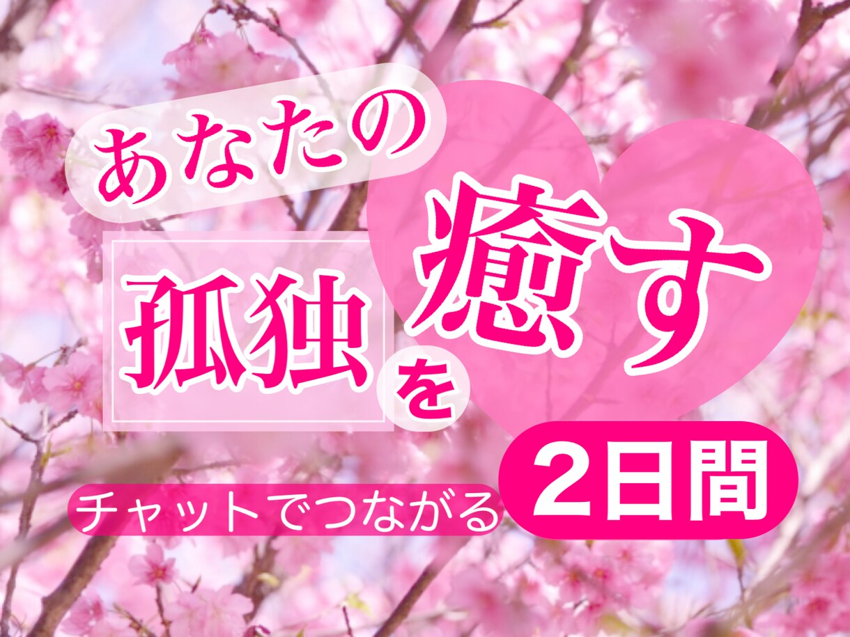 お試し❤️2日間あなたとチャットでつながります ❤️初回のみ❤️あなたの孤独を癒したい❤️ひとりじゃないよ イメージ1