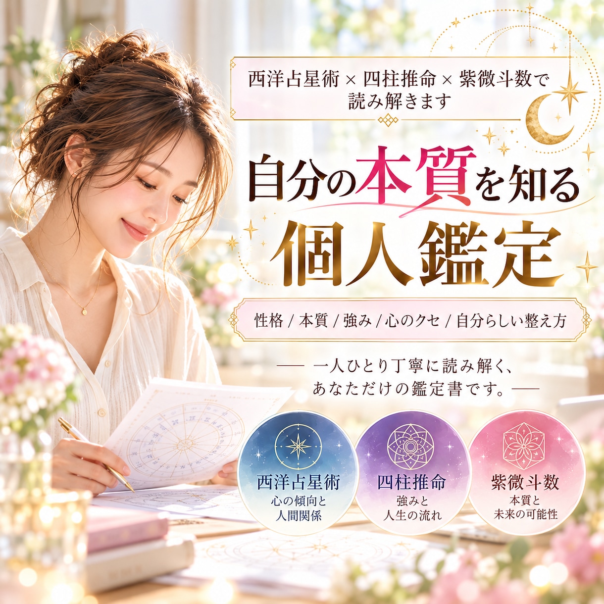 3つの占術であなたの本質と強みを深く読み解きます 自分を責める前に、自分を知る。私だけの鑑定書 イメージ1