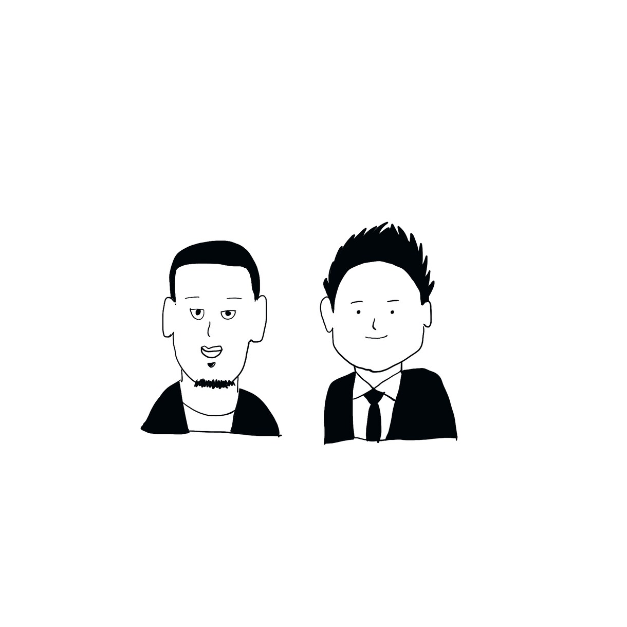 シンプルなモノクロ似顔絵描きます SNSやアイコンや挿絵に、どこか似ているゆるい似顔絵 イメージ3