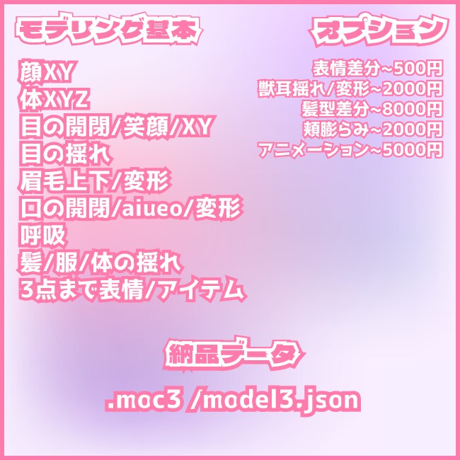 Vtuberの向けLive2dモデリングします Youtubeで人気クリエーター！ イメージ2