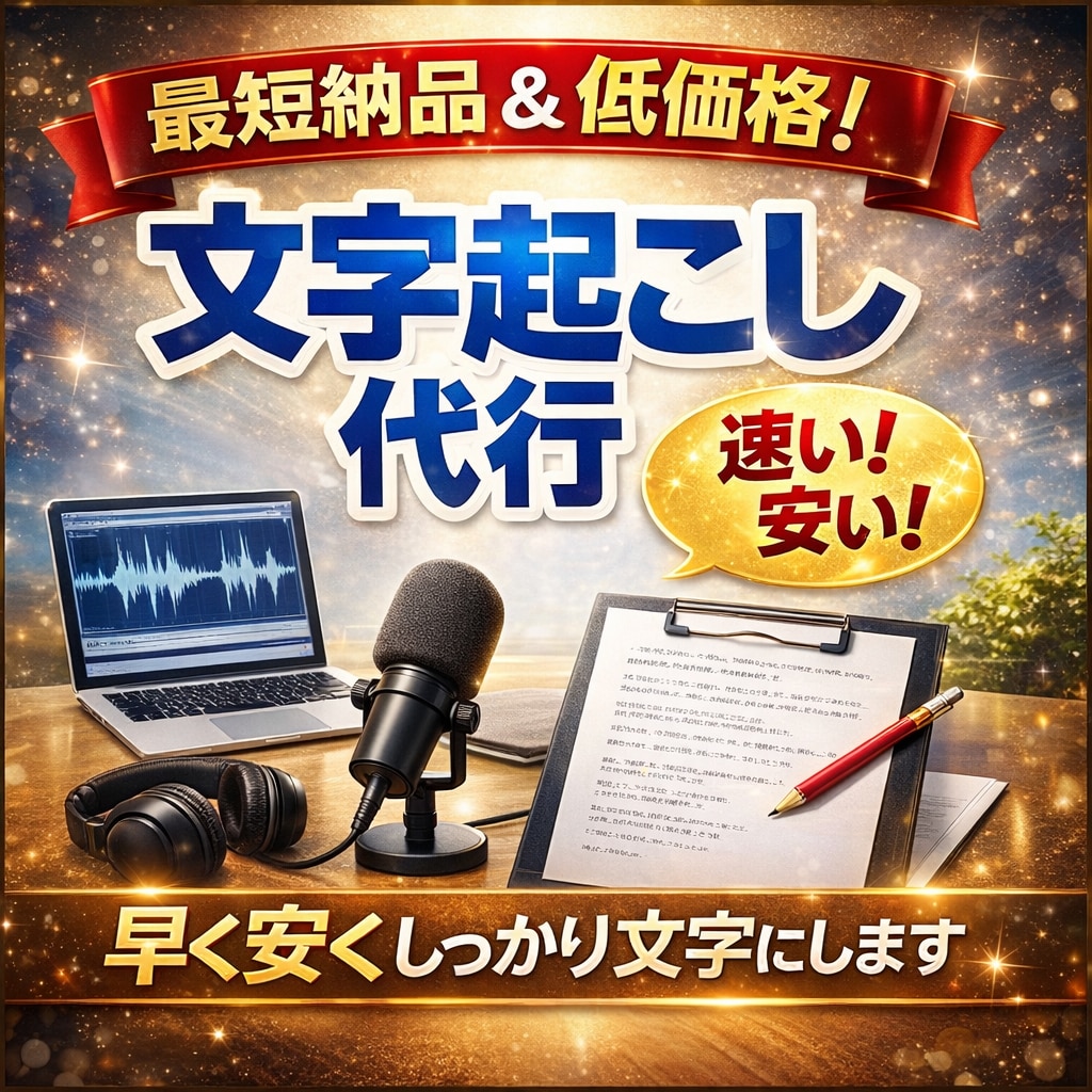 修正対応◎コスパ重視の文字起こしします 最短対応＆低価格で高品質に仕上げます イメージ1
