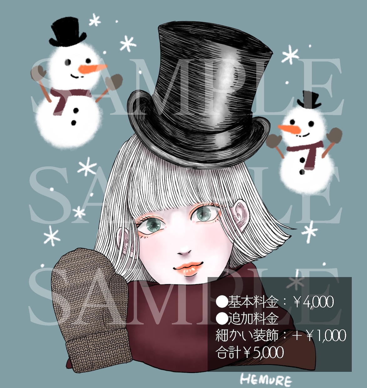 線多め、デジタルペン画の女の子お描きします SNSのアイコンなどにどうぞ！ イメージ3