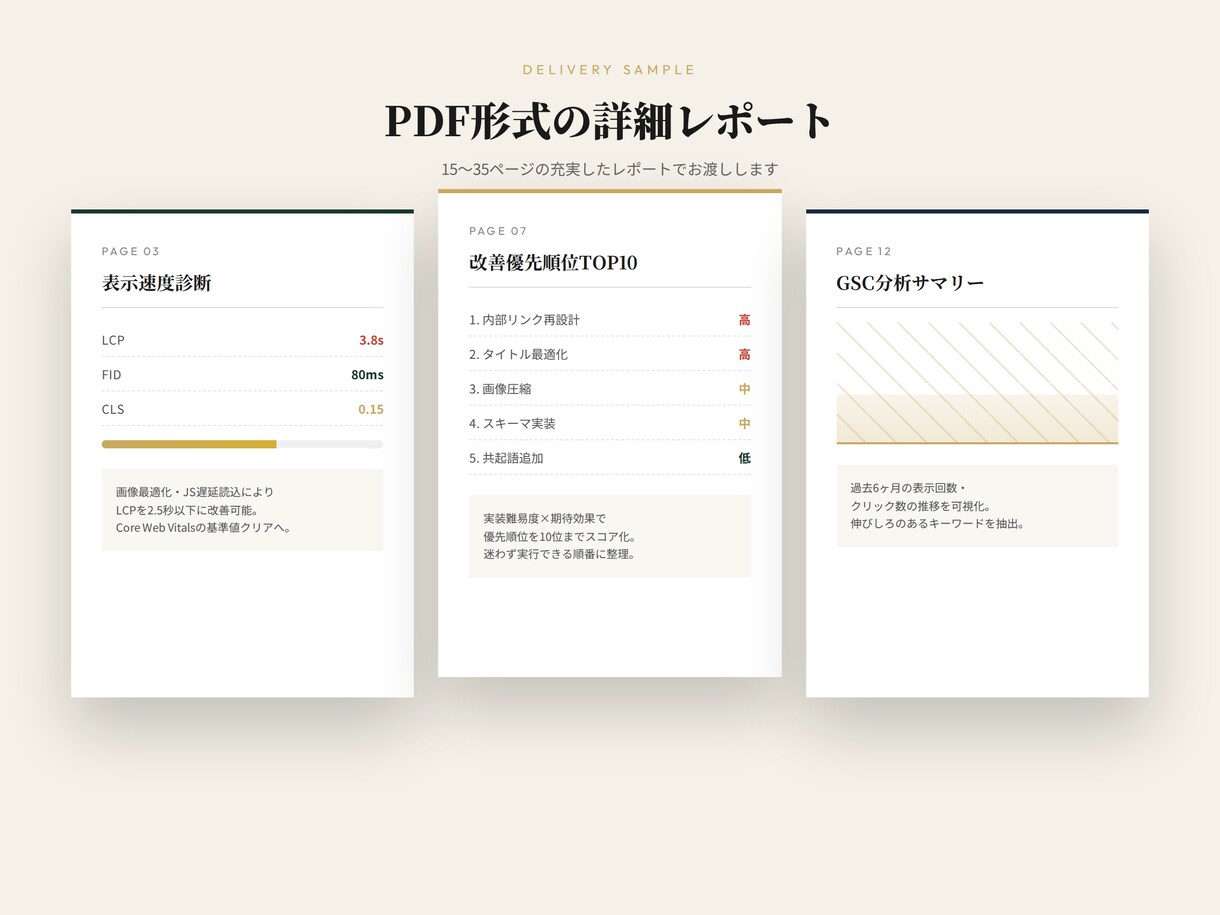 SEO検定1級|16年プロがサイトを徹底診断します GSC・表示速度・被リンクで改善優先度を明確化 イメージ4