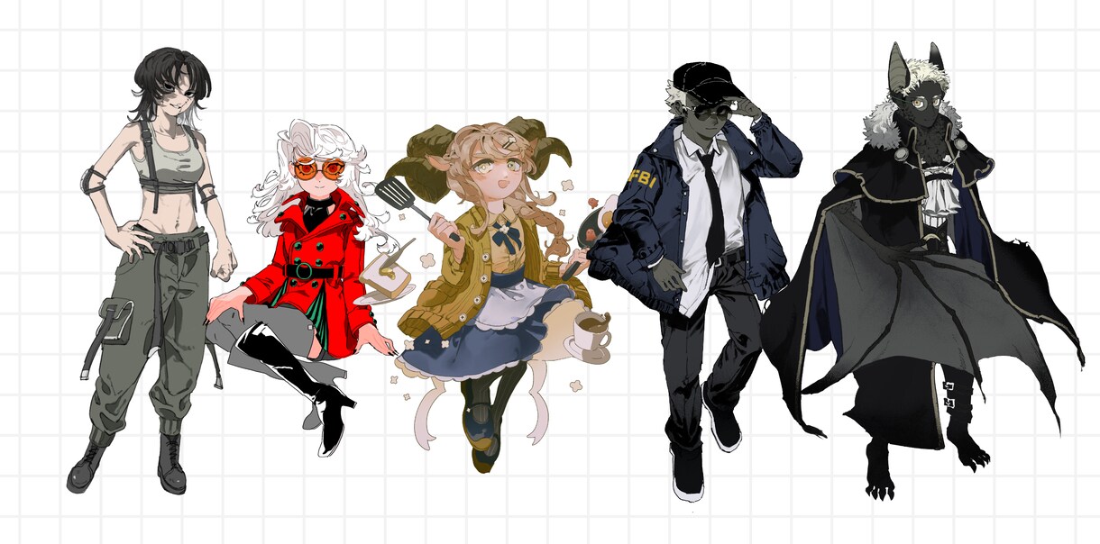 立ち絵制作受け付けます 【TRPG・キャラクターデザイン・表情差分・人外大歓迎】 イメージ3