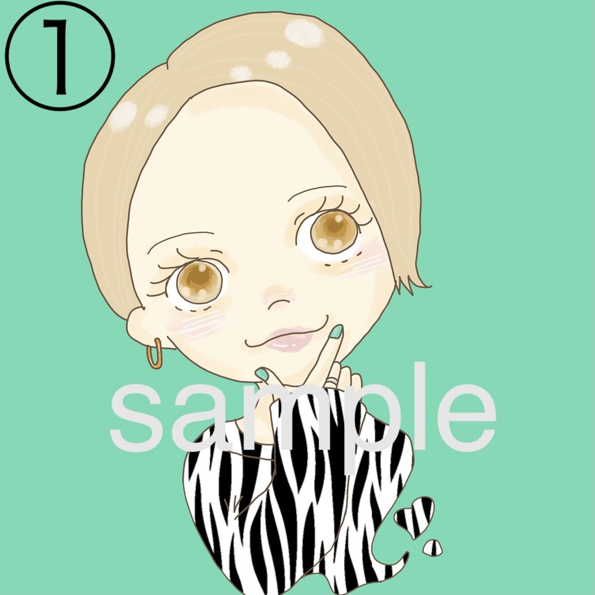 アイコン向け似顔絵イラストをお描きします ゆるっとしたデフォルメ似顔絵をアイコンにしませんか？☆ イメージ2