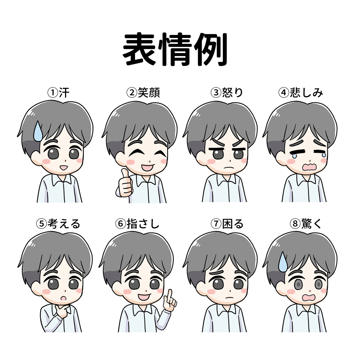 LINEスタンプもOK！表情８つセット作成します ブログ・YouTube・Instagram他 イメージ2