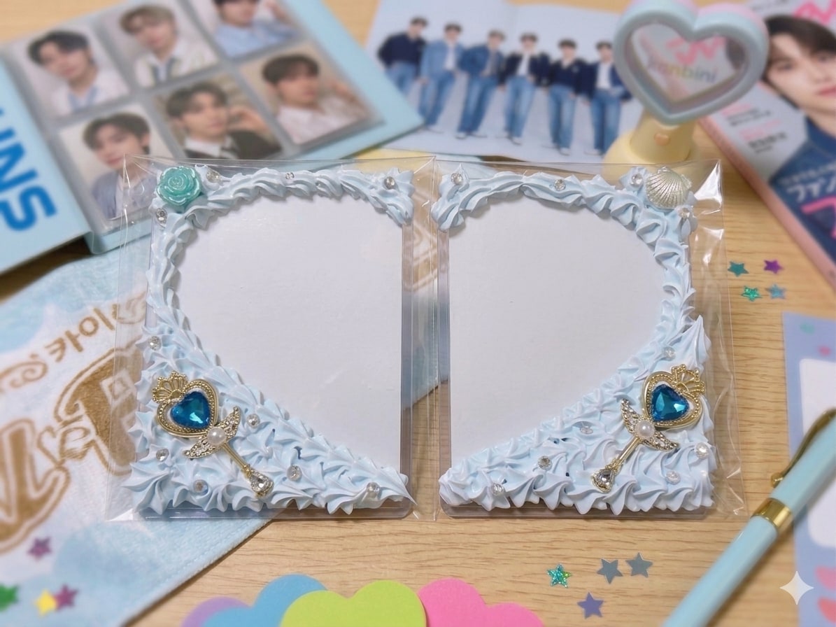 2推しくっつけられるトレカケース作成します オリジナルホイップデコトレカケース作成　2推しハート イメージ1