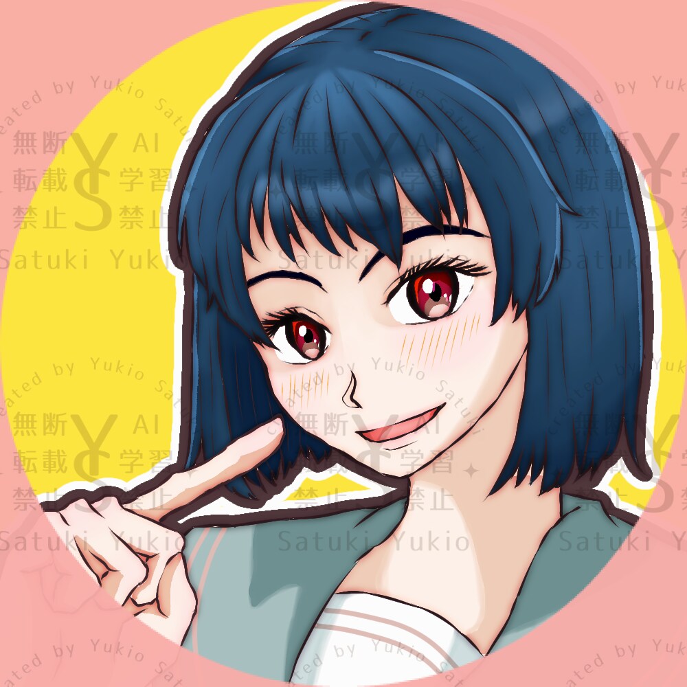 シンプルかわいいアイコンイラスト販売します 背景色変更対応☆　シンプルでかわいい女の子アイコンイラスト イメージ3