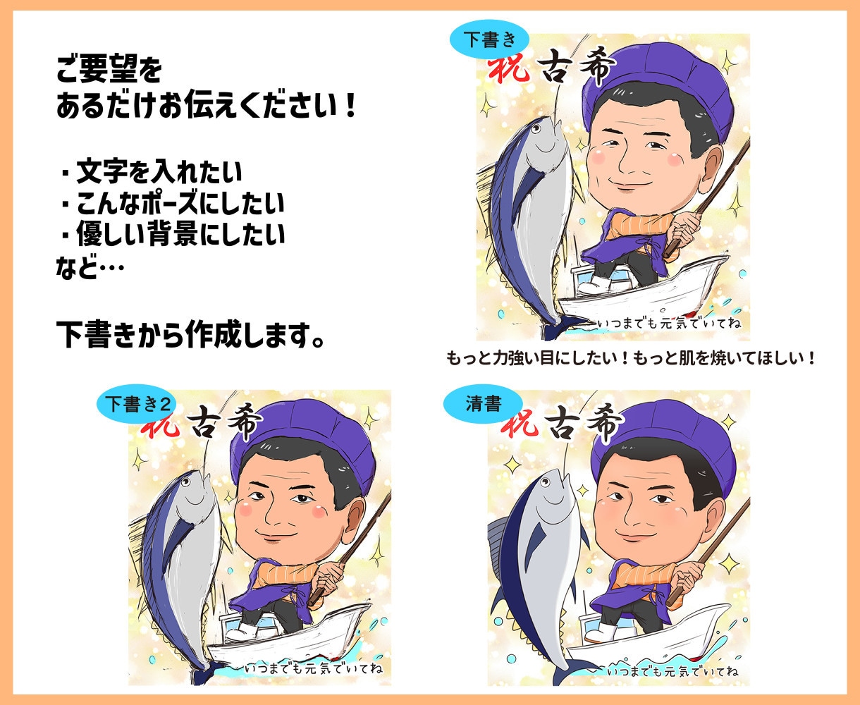 ちびキャラ似顔絵を描きます アイコン･プレゼントなどに！丁寧に描きます。 イメージ4