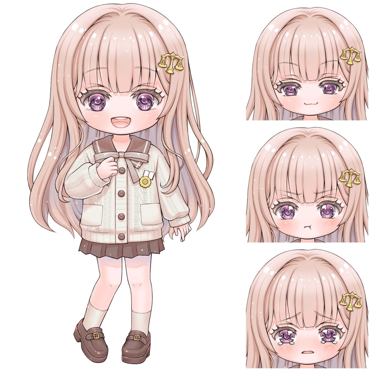 キラキラ可愛いミニキャラ描きます あなたのキャラをキラキラな可愛いミニキャラで描きます イメージ4
