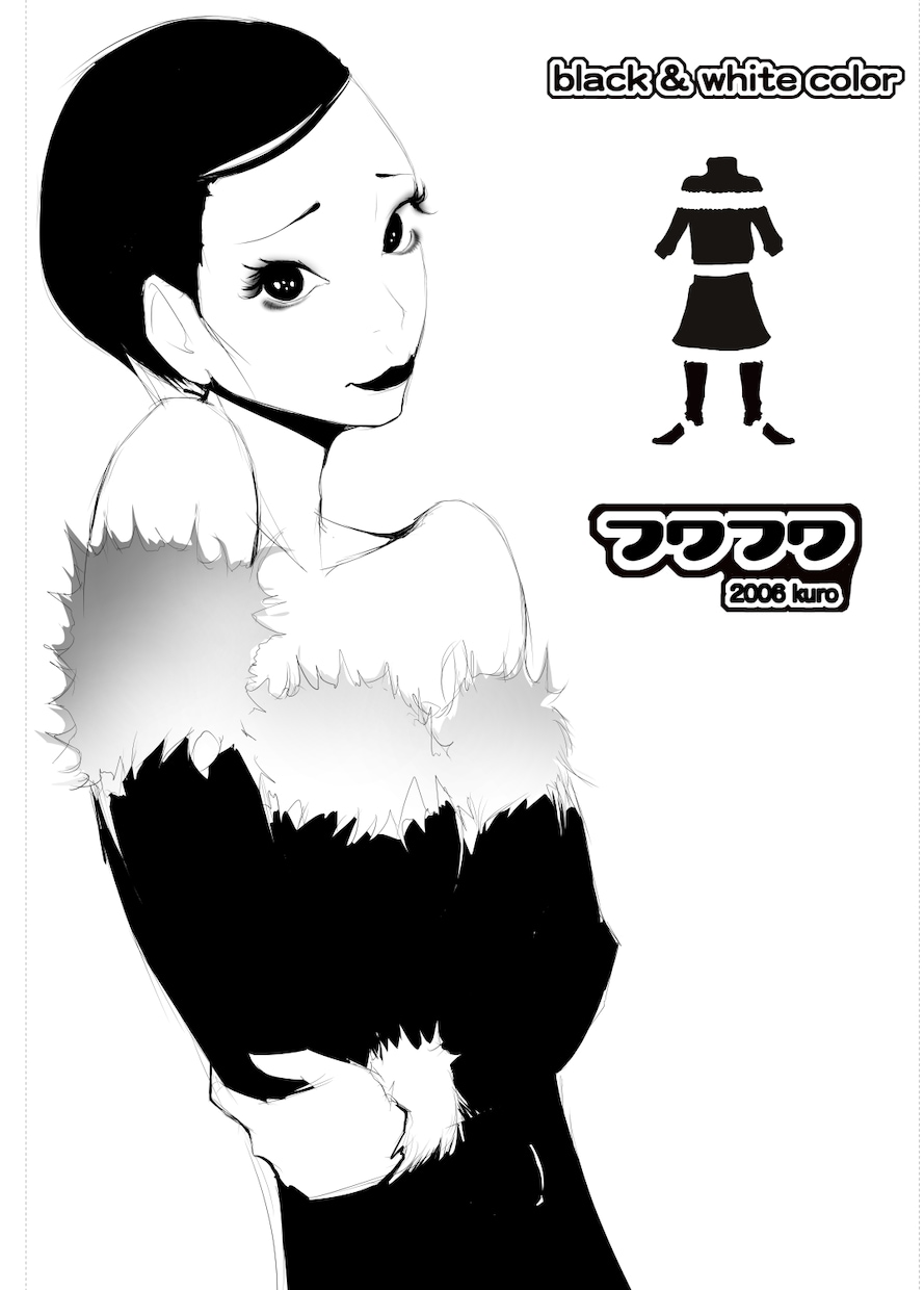 女子の白黒の漫画的な線画描きます ツイッター_キャス画_ユーチューブ_AKB_アイドル生誕祭 イメージ7