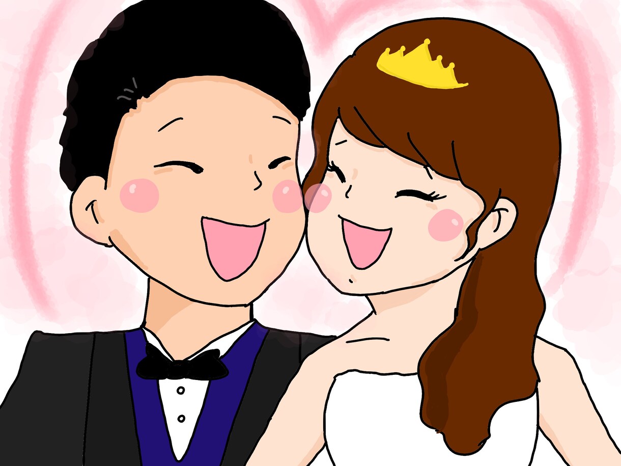 ゆるふわな似顔絵を作成いたします 結婚式のウェルカムボードにも最適！結婚祝いにも！ イメージ2