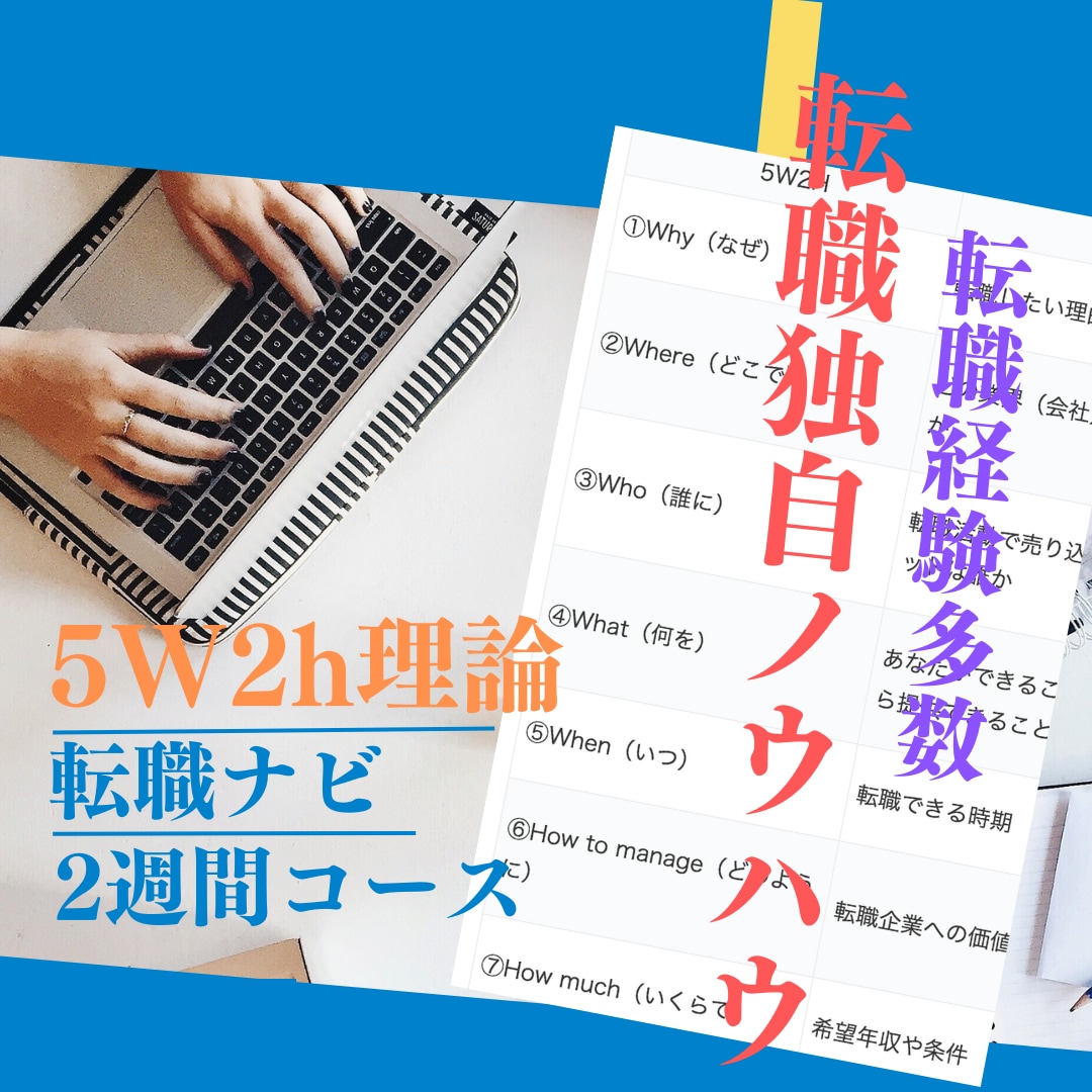 職場【理想を実現】5W2h理論で2週間ナビします ☆理想の職場を実現する【2週間コース】 イメージ2