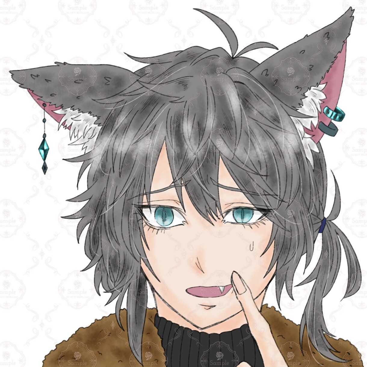 アイコン・ヘッダー等にーSNS用イラスト作成します かっこいいシックなイラストが得意です イメージ2