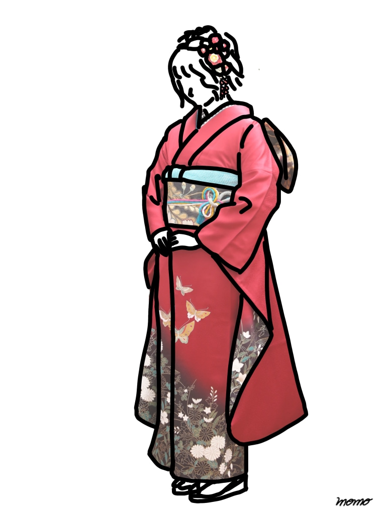 一生に一度の大切なお写真をイラストにします 綺麗なお洋服をそのまま残します。 イメージ2