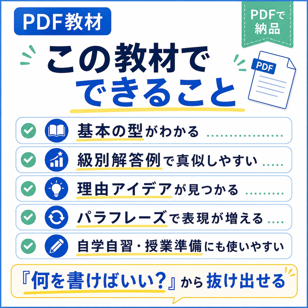 英検英作文対策｜型と表現で書ける力を伸ばします 講師歴19年｜パラフレーズ攻略で止まらず書ける英検表現集 イメージ3