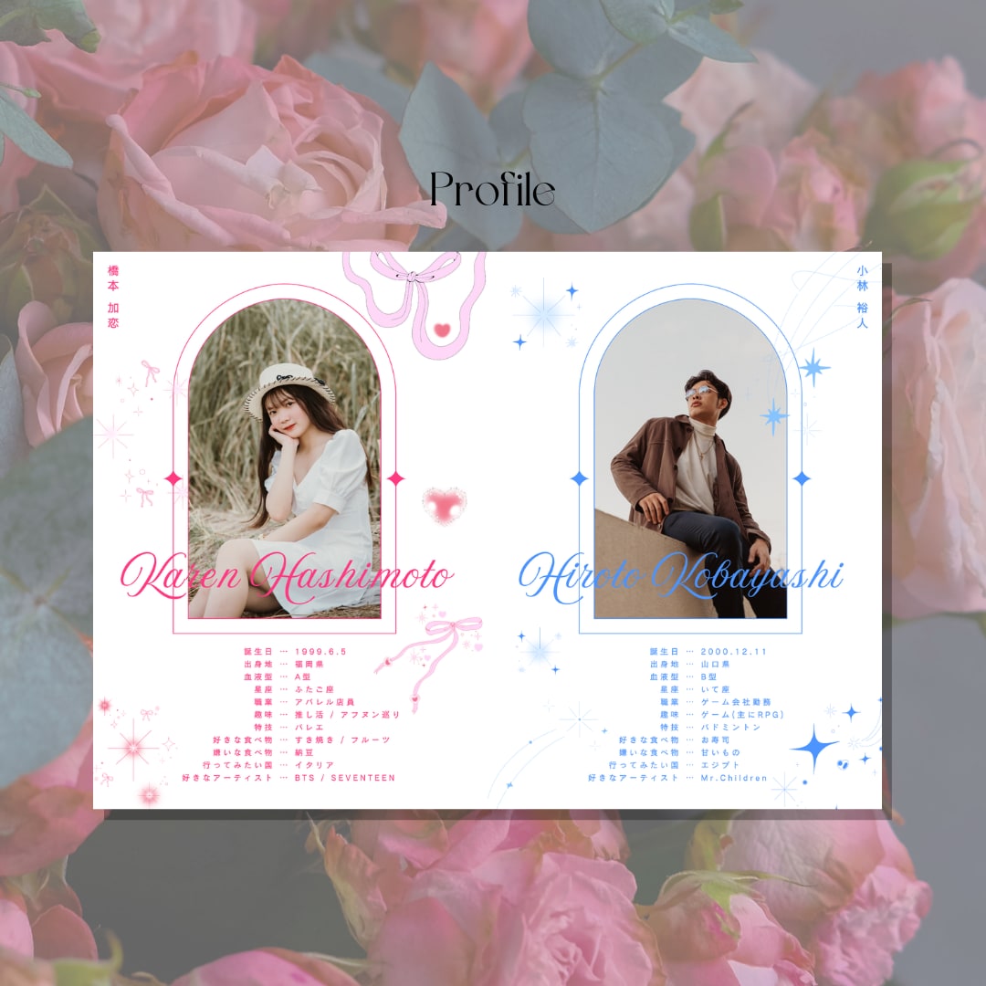 韓国っぽ♡プロフィールブックテンプレをお渡しします ガーリー＆バレエコアなウェディングを叶える一冊が作れます♡ イメージ3