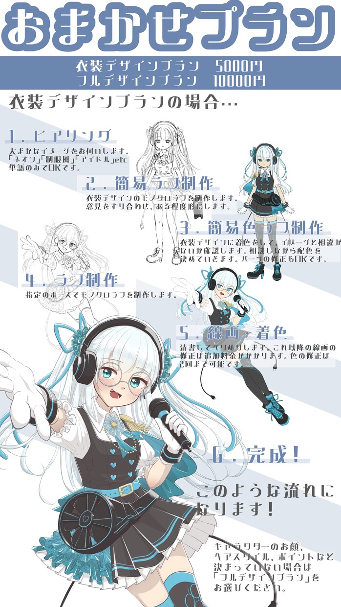 おまかせプランあり！かわいい立ち絵制作します イメージが固まってなくてもご安心ください⸜❤︎⸝相談受付中！ イメージ3