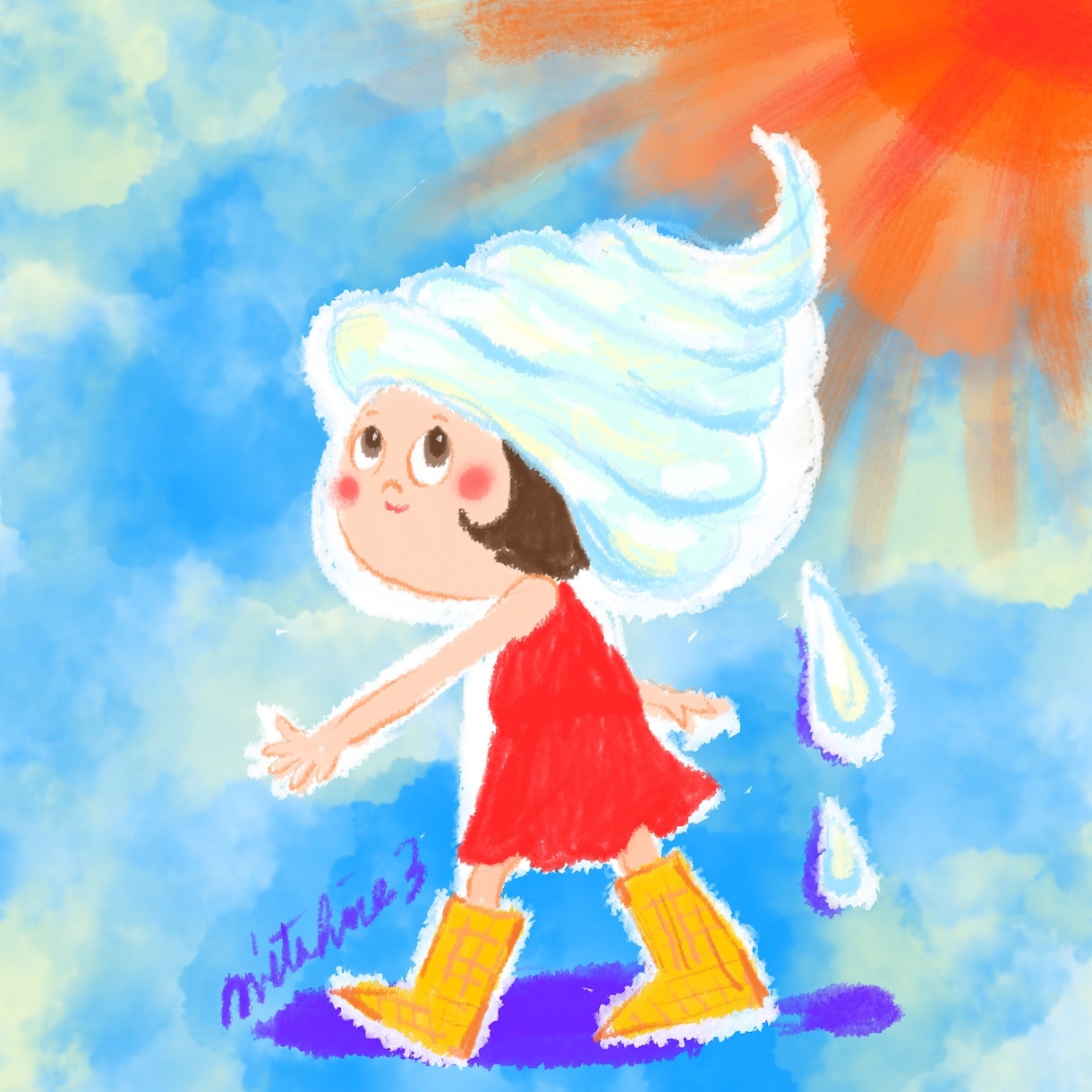 SNS用！ちぎり絵風のアイコン作ります 絵本のような温かいちぎり絵風のアイコンを作ります！ イメージ2