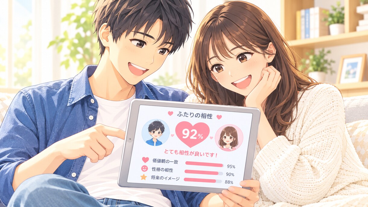 相性鑑定。パートナーや職場、学校など相性鑑定ます 理想の相性を100%とし何%と数字で出すのでわかりやすいです イメージ2