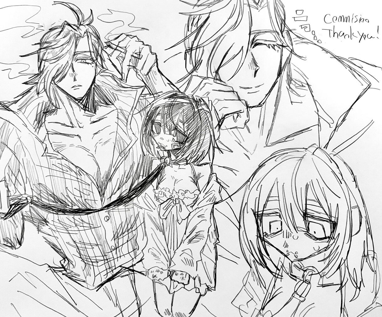 夢絵中心にモノクロや単色イラストを描きます 可愛さとかっこよさを取り入れた詰め込みイラスト イメージ6