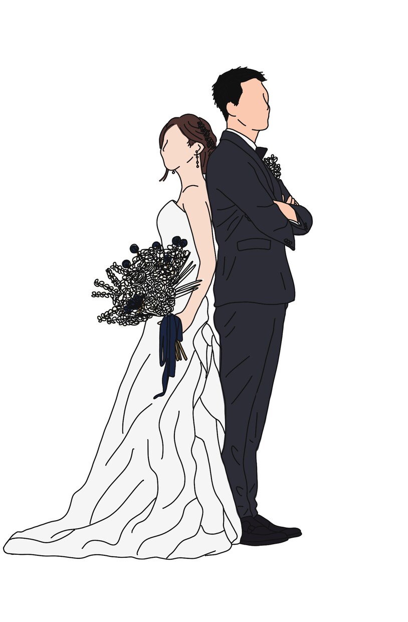 ココナラ最安値★即日納品ok★ＷＤイラスト描きます 気軽なお値段で結婚式や前撮りのお写真をイラストに！ イメージ3