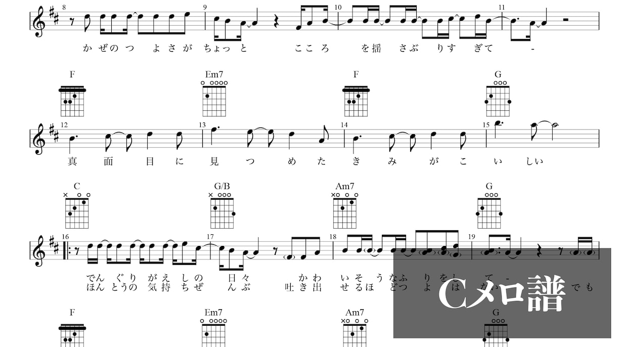 ギター、ウクレレ、ベースの見やすい楽譜を作ります お気に入りの楽曲を弾いてみたいというあなたへ…！ イメージ2