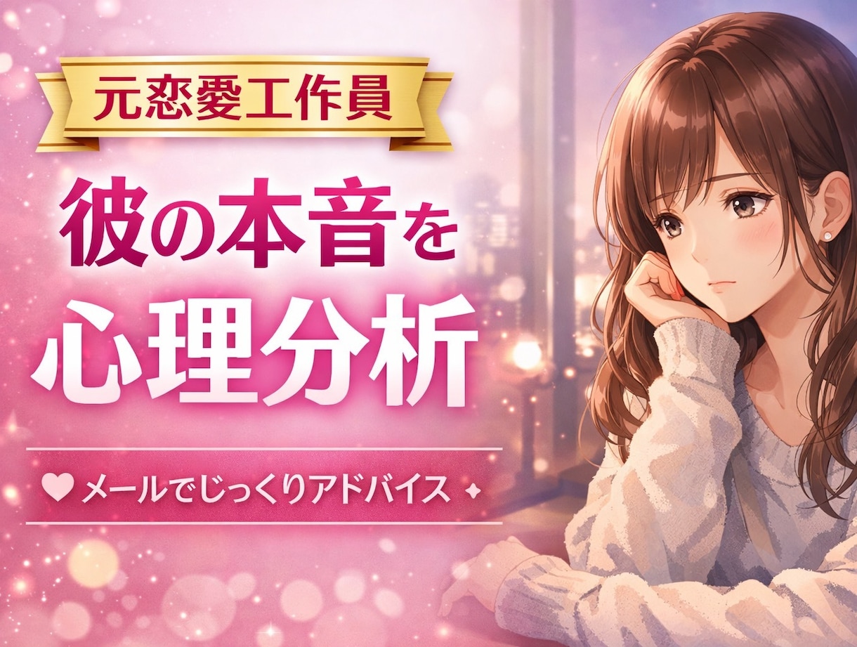 メッセージでお相手の本音と心理を細かく分析します 相手の行動や状況から心理を読み解き、行動をアドバイスします イメージ1