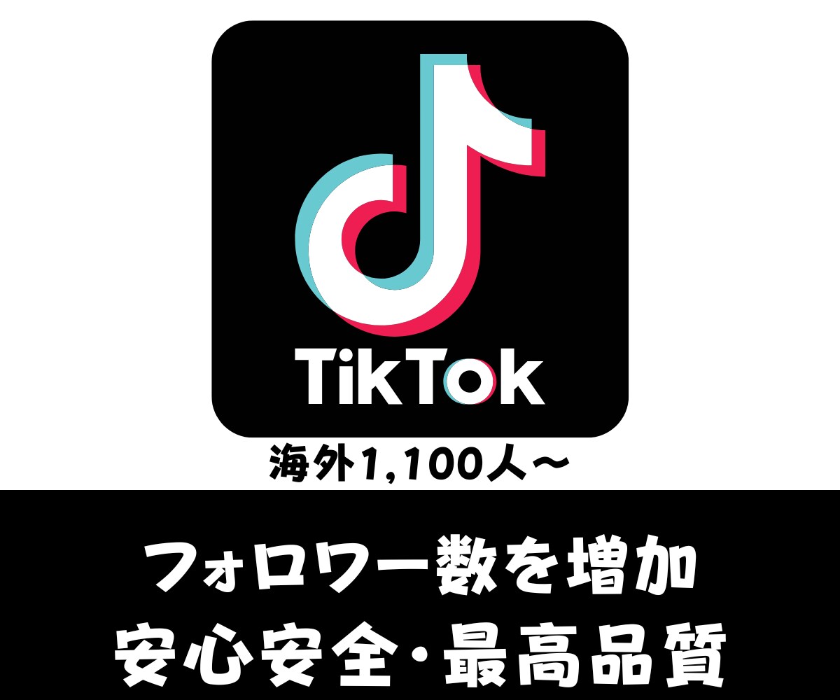 TikTokフォロワー数を格安価格で増やします ✨安心安全、最高品質にてご提供✨フォロワー1,100人～ イメージ1