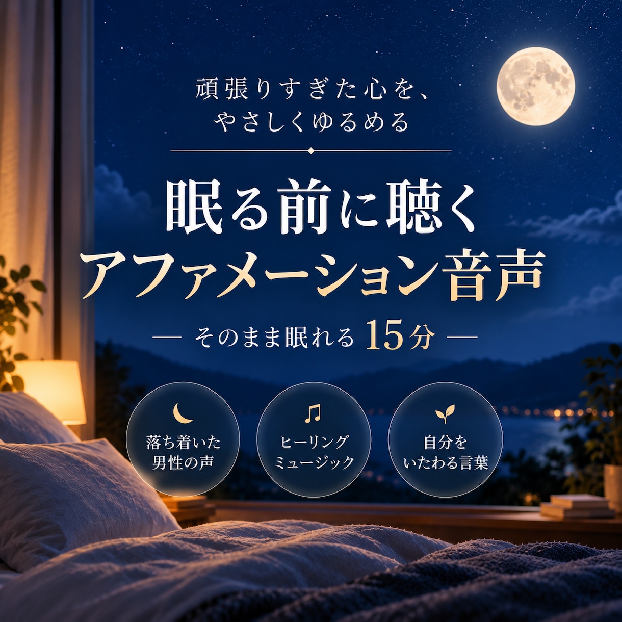 眠る前に聴くアファメーション音声をお届けします 心とカラダをゆるめ、潜在意識へ届ける15分 イメージ1